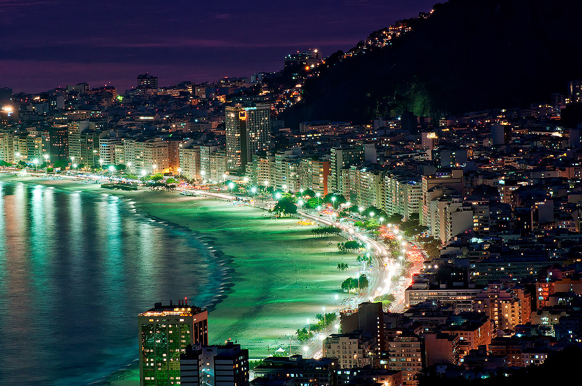 Пляж Копакабана в Рио-де-Жанейро, Бразилия