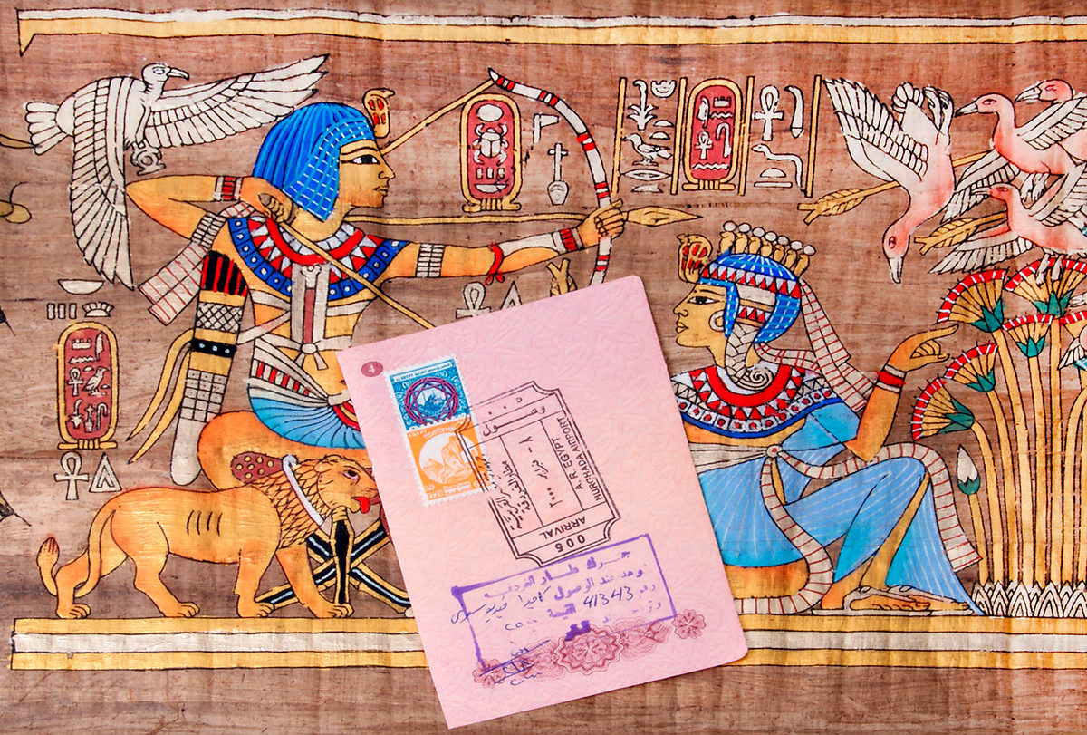 Штамп в паспорте с визой Египта