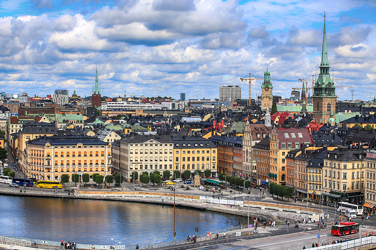 Городской пейзаж с площадки Катаринахиссен, Стокгольм