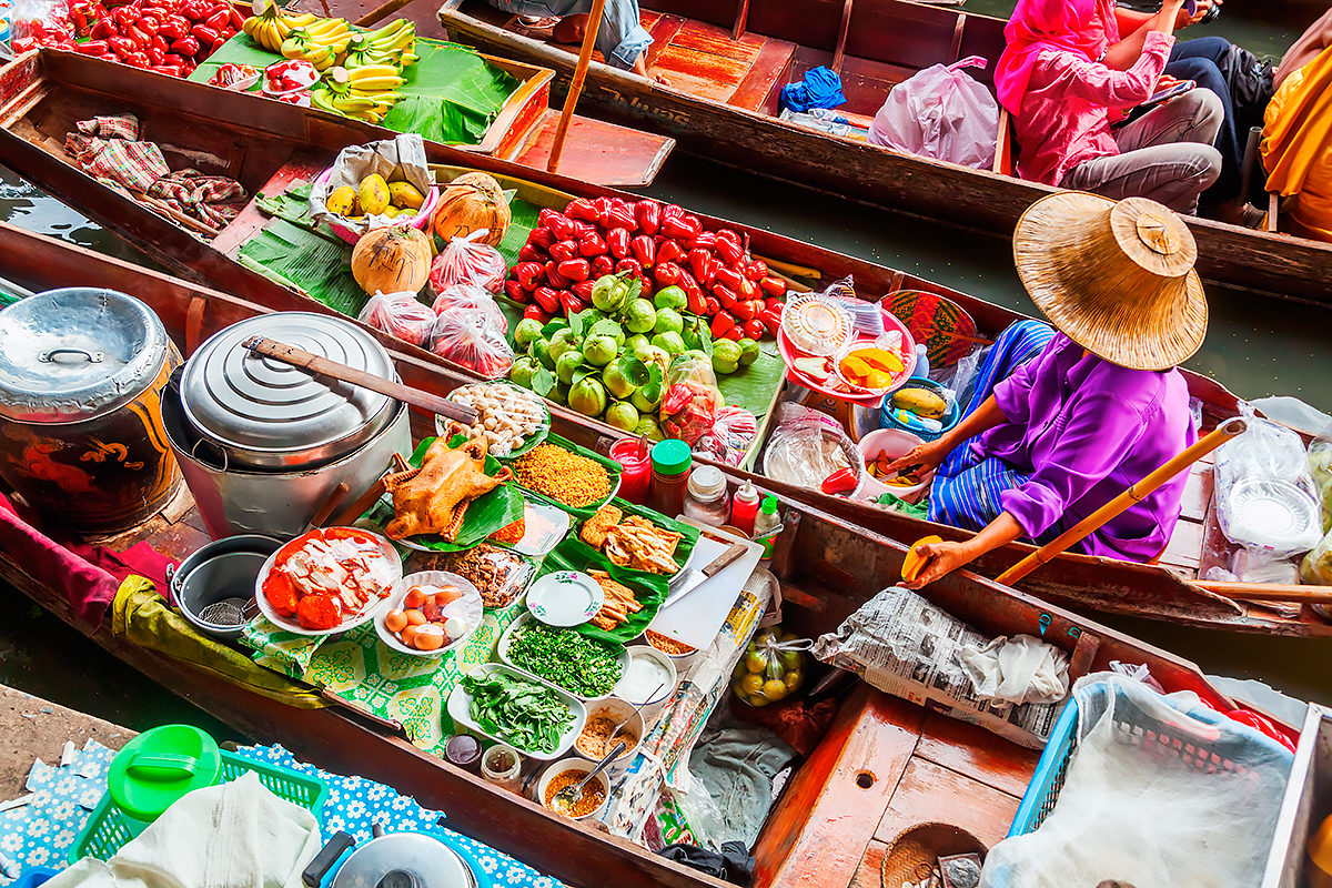Плавучий рынок, Тайланд