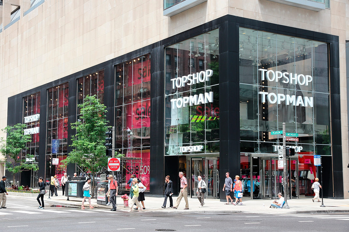 Topshop Topman магазин на Великолепной миле в Чикаго