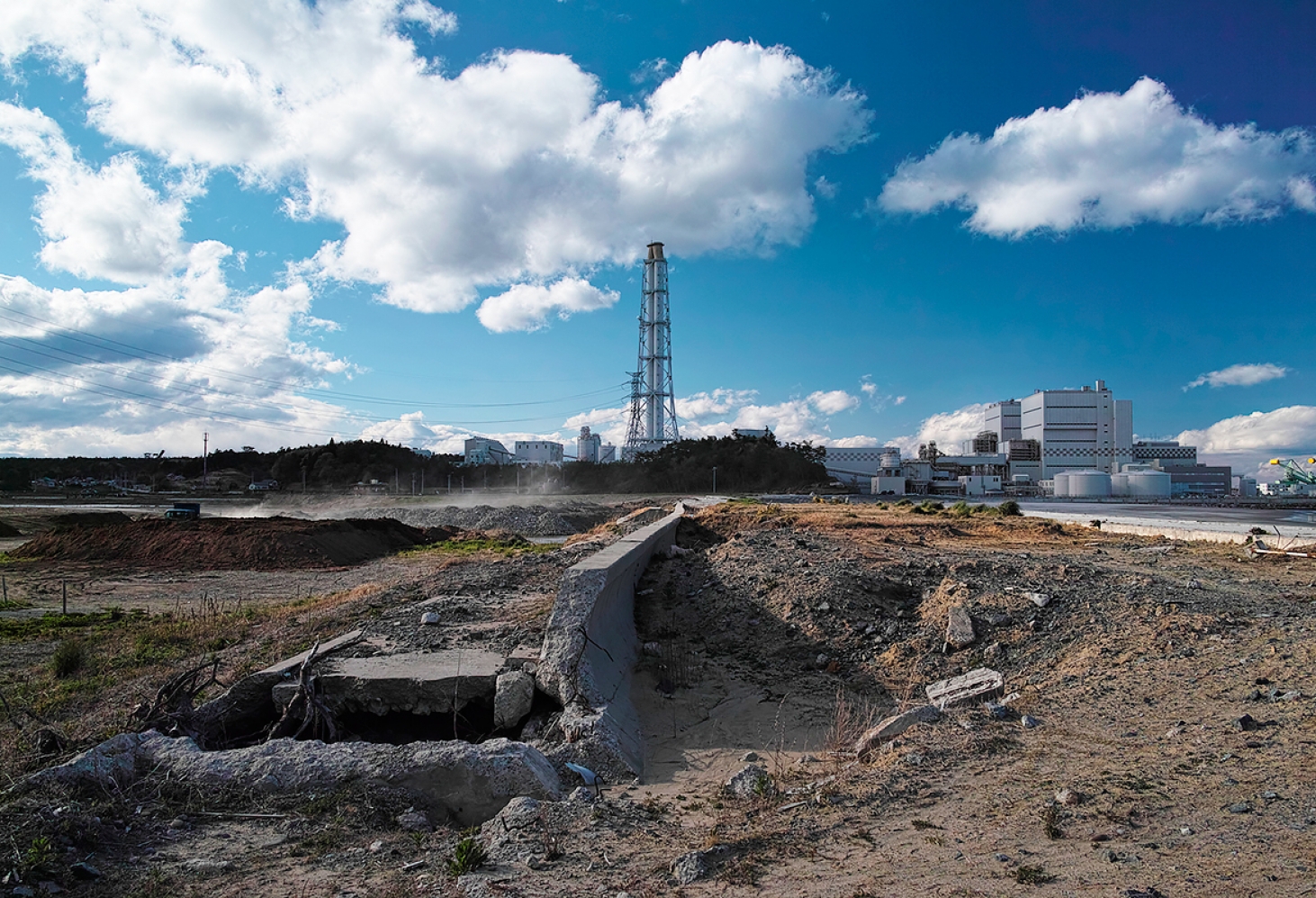 Зона отчуждения вокруг атомной станции «Фукусима»: Томиока, Футаба, Намиэ, Окума.